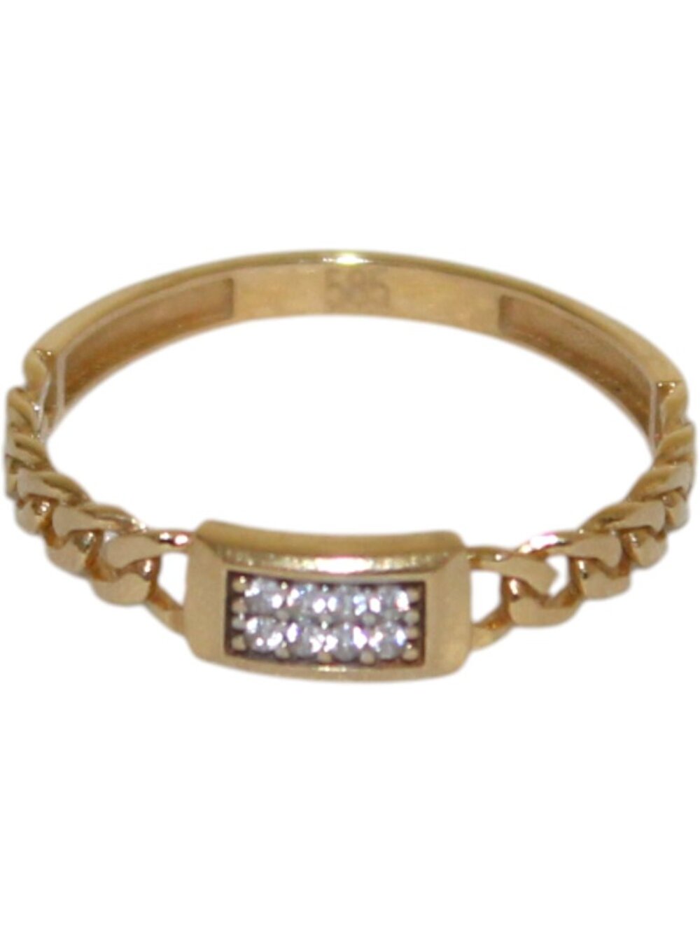 14k Solid Gold Stacking Chain Ring 1.37 Grams Size 8.5 - Picture 5 of 9